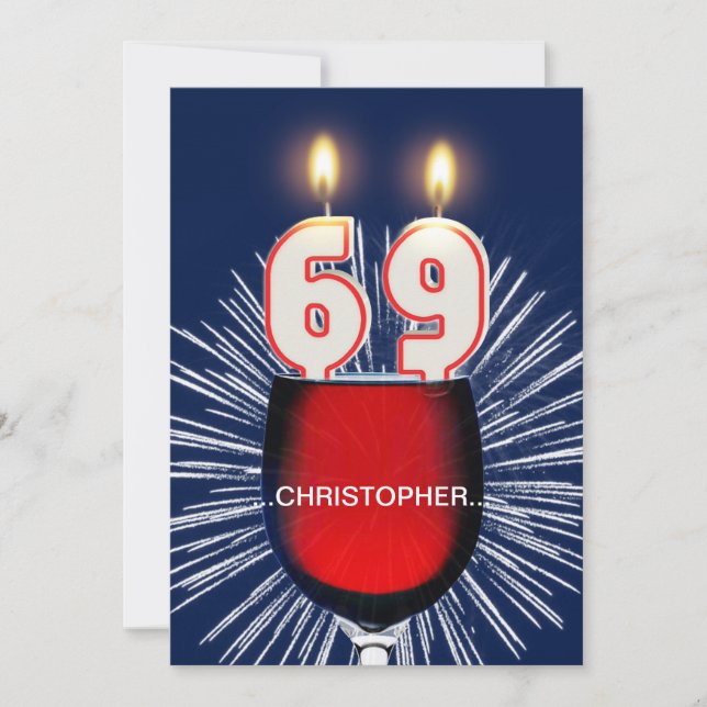 Ajouter un nom, 69e fête d'anniversaire Invitation (Devant)