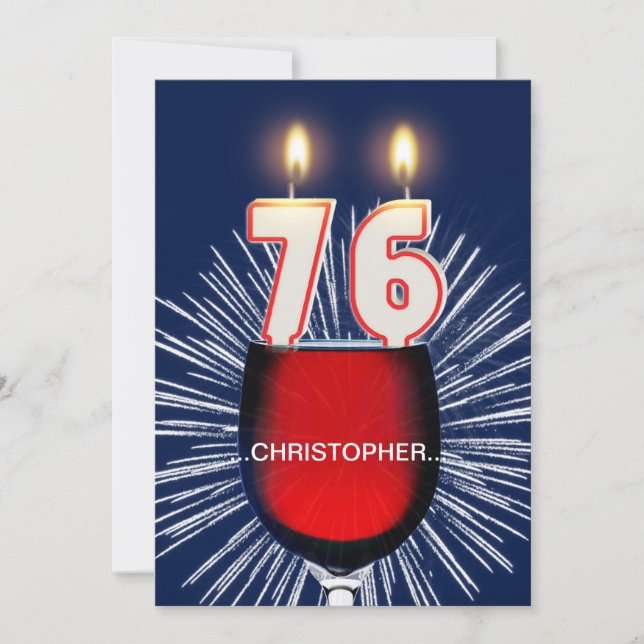 Ajouter un nom, 76e fête d'anniversaire Invitation (Devant)