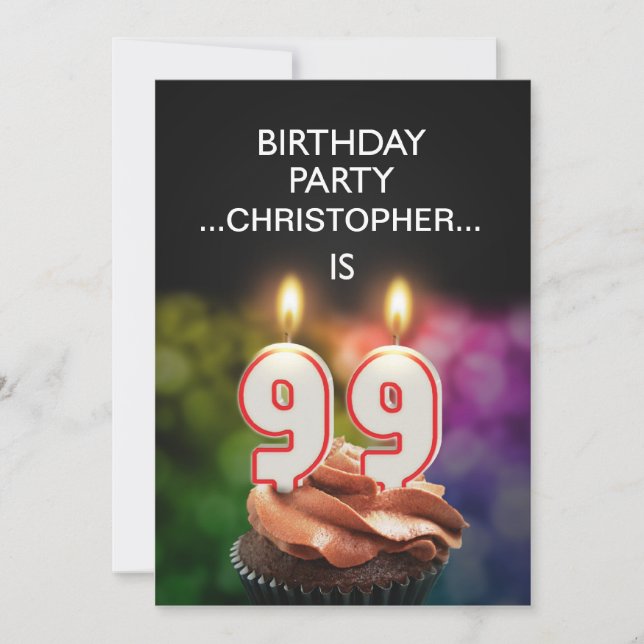 Ajouter un nom, 99e fête d'anniversaire Invitation (Devant)