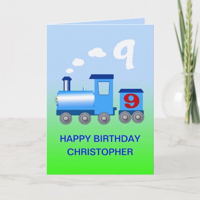 Ajouter un nom à une carte de 9e anniversaire (Devant)