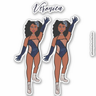 Ajouter un nom Dancer Sticker Indigo & Diamonds A
