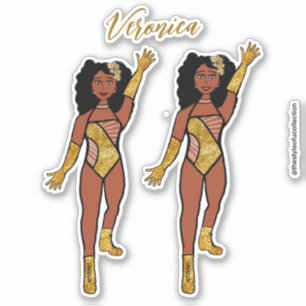 Ajouter un nom Dancer Sticker Or & Diamonds A