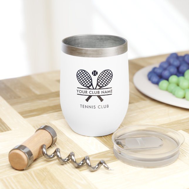 Ajouter Un Nom De Club Équipe De Tennis N'Importe  (Tennis Club Team Players Custom Logo Wine Tumbler)