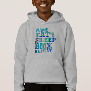 Ajouter un nom Eat Sleep BMX Répéter Blue Text Bik