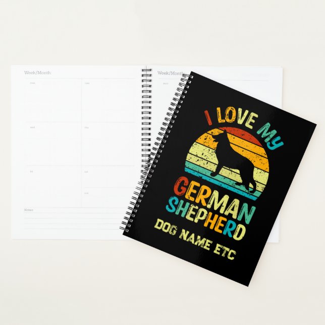 Ajouter un nom - I Love My German Shepherd Dog Sun (Devant avec enveloppe)