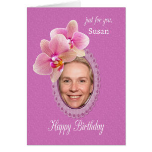 Ajouter un nom spécial Voeux d'anniversaire Orchid