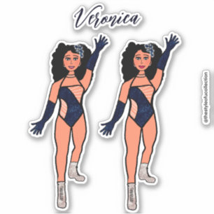 Ajouter un nom Sticker Dancer Indigo & Diamonds B
