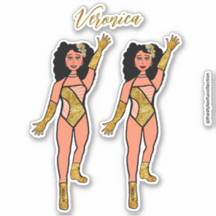 Ajouter un nom Sticker Dancer Or & Diamonds B