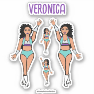Ajouter un nom Stickers Dancer Aqua / Purple
