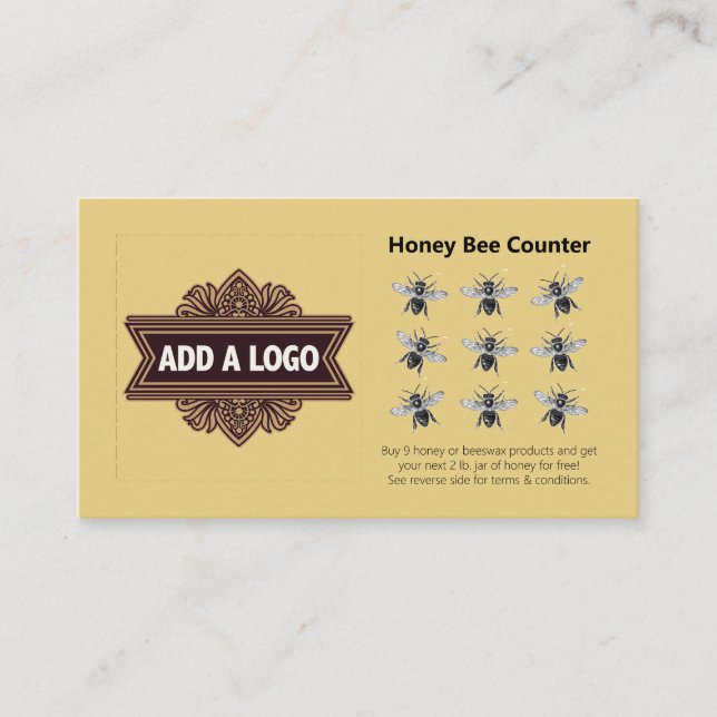 Ajouter une carte de fidélité Logo Honey Bee (Devant)