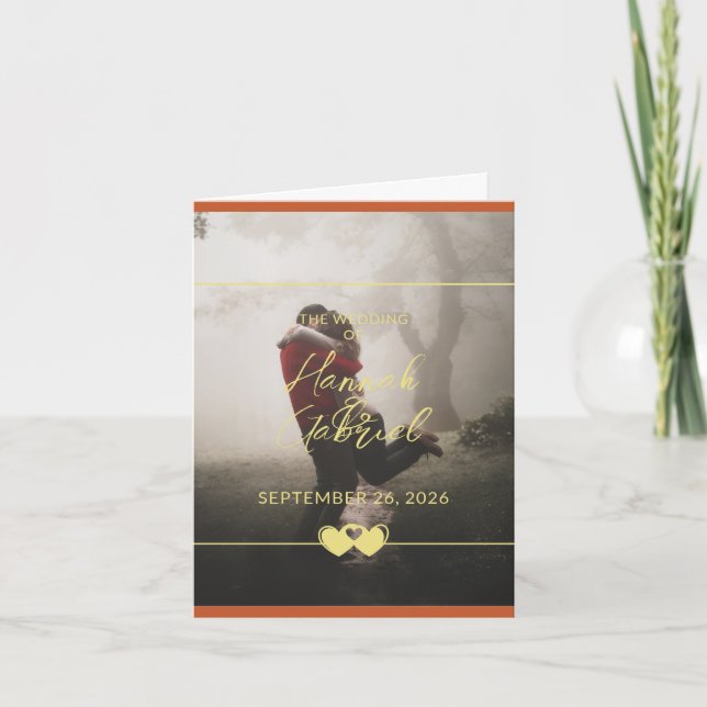 Ajouter une carte de note pliée de texte personnal (Devant)