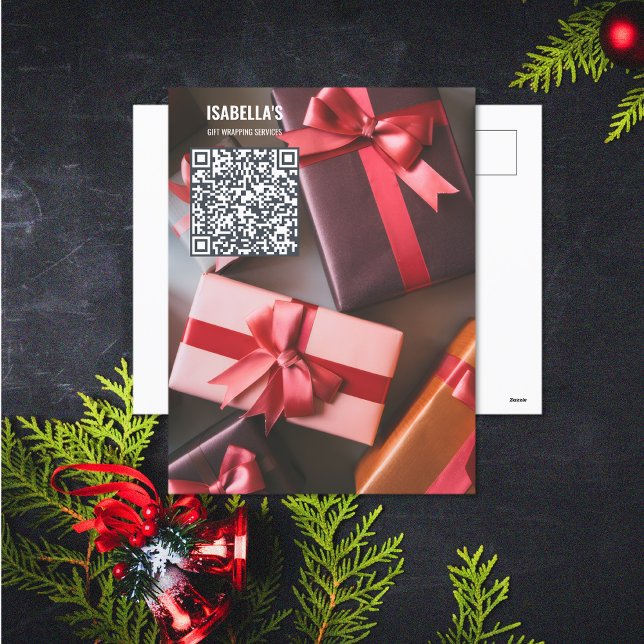 Ajouter une carte postale professionnelle QR Code  (Add Photo QR Code Business Postcard (front and back))