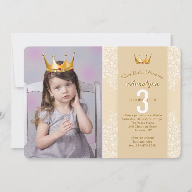 Ajouter Une Couronne Princesse À Votre Invitation  (Devant)