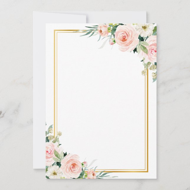 Ajouter une invitation de mariage florale avec une (Devant)