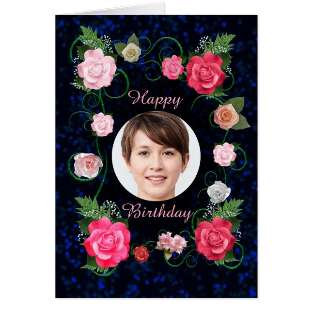 Ajouter une photo Anniversaire Beaux Roses (Devant)