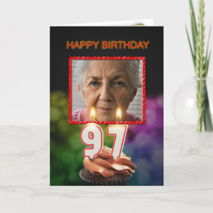 Ajouter une photo, carte 97e anniversaire avec bou
