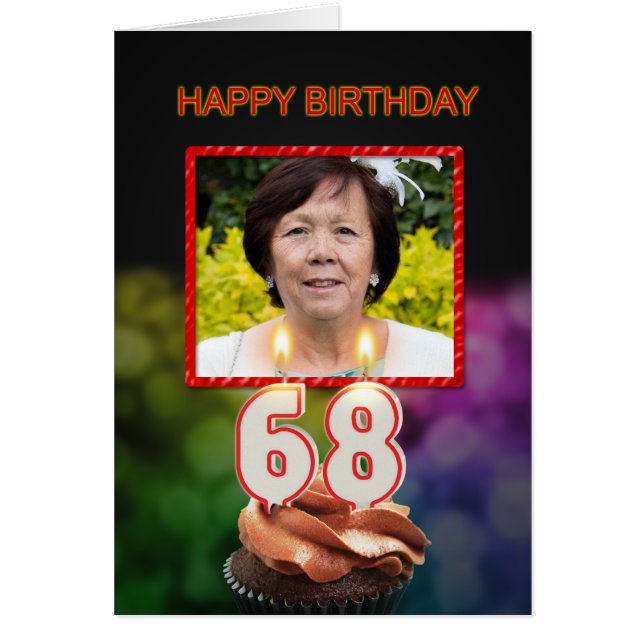 Ajouter une photo, carte d'anniversaire 68e avec b (Devant)