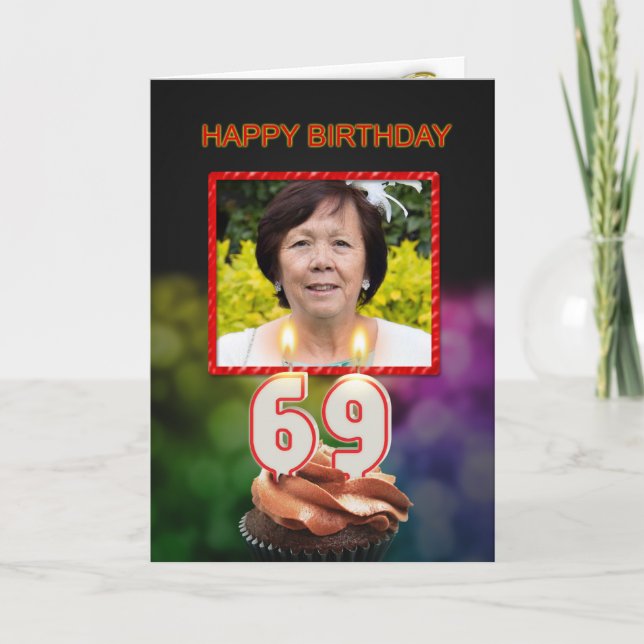 Ajouter une photo, carte d'anniversaire 69e avec b (Devant)