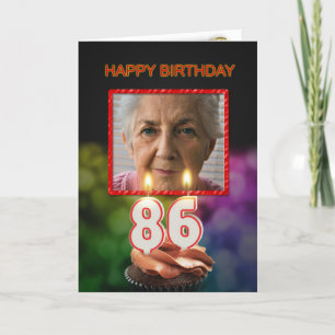 Ajouter une photo, carte d'anniversaire 86e avec b