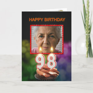 Ajouter une photo, carte d'anniversaire 98e avec b