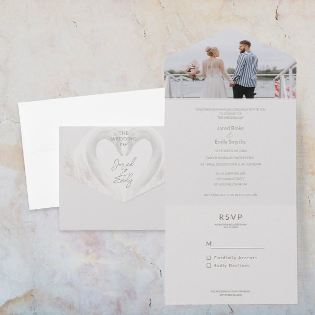 Ajouter une photo tout en un mariage Invitation (Add Photo All in One Wedding Invite)