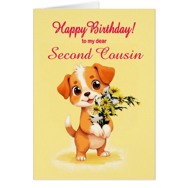 Ajouter une relation Anniversaire Chiot et Fleurs (Devant)