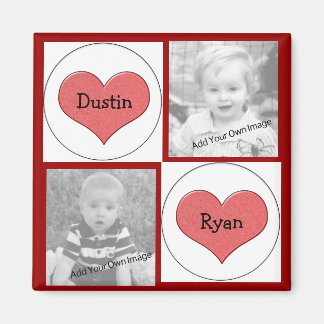 Ajouter Vos Informations, Red Hearts Photo Magnet