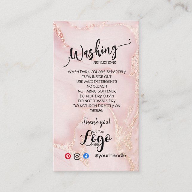 AJOUTER VOS instructions de lavage LOGO CARTES DE  (Devant)