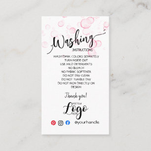 AJOUTER VOS instructions de lavage LOGO CARTES DE