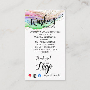 AJOUTER VOS instructions de lavage LOGO CARTES DE 
