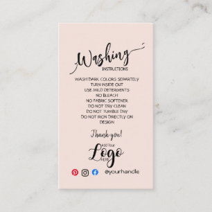 AJOUTER VOS instructions de lavage LOGO CARTES DE 