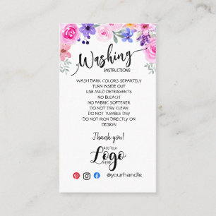 AJOUTER VOS instructions de lavage LOGO CARTES DE