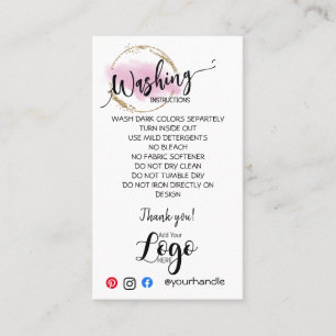 AJOUTER VOS instructions de lavage LOGO CARTES DE 