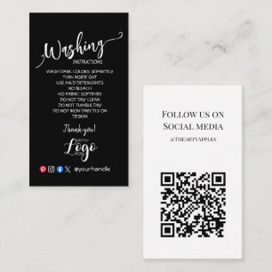 AJOUTER VOS instructions de lavage LOGO CARTES DE 