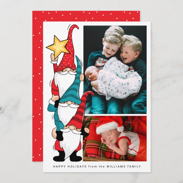 AJOUTER VOS PHOTOS Gnomes Décoration Arbre (Devant / Derrière)