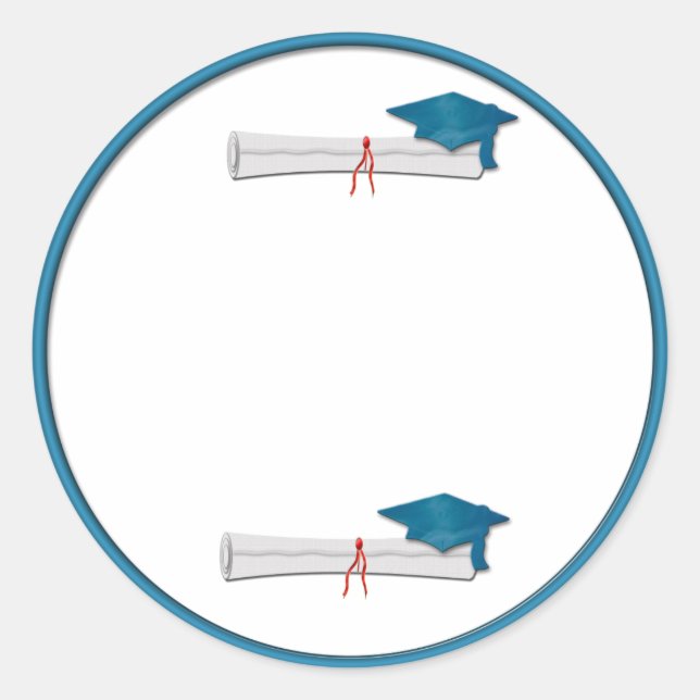 Ajouter votre étiquette de graduation bleu texte (Devant)