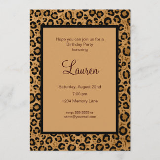 Ajouter votre invitation d'anniversaire Leopard d'