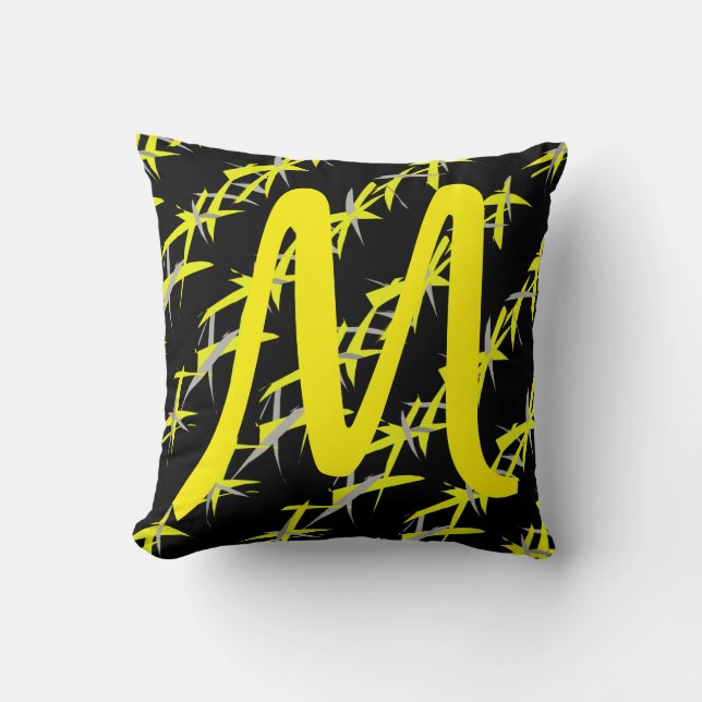 Ajouter Votre Lettre M Abstrait Coussin D'Oreiller (Recto)