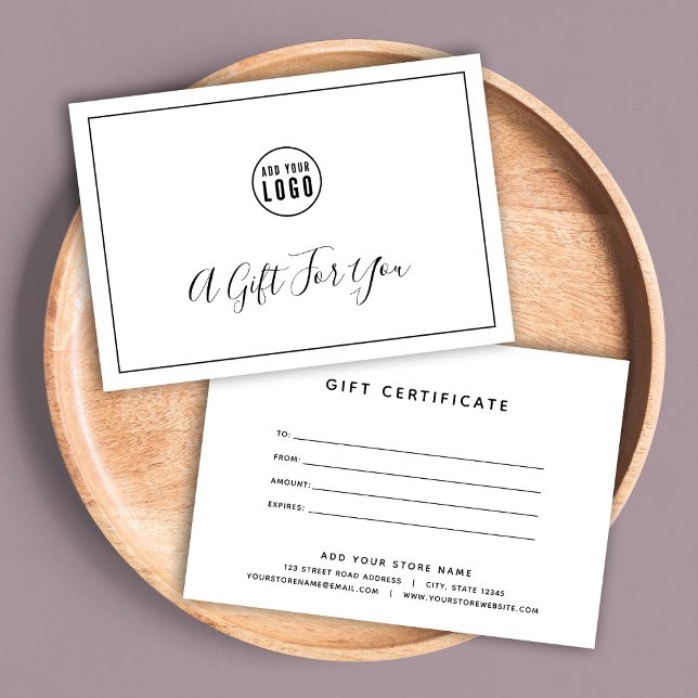 Ajouter votre logo Black Border Certificat cadeau (Créateur téléchargé)