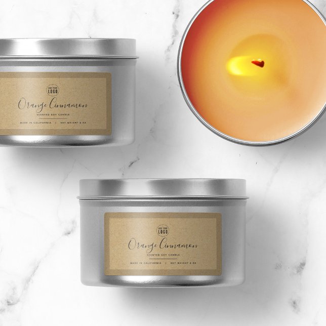 Ajouter votre logo Bordure Kraft Étiquette produit (Créateur téléchargé)