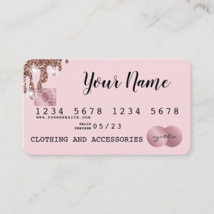 Ajouter votre logo Carte de crédit Rose Styled Gol