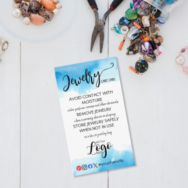 AJOUTER VOTRE LOGO CARTES DE SOINS DE BIJOUX PETIT (Créateur téléchargé)