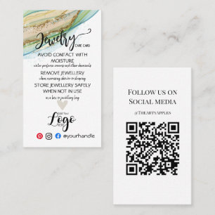 AJOUTER VOTRE LOGO CARTES DE SOINS DE BIJOUX UK