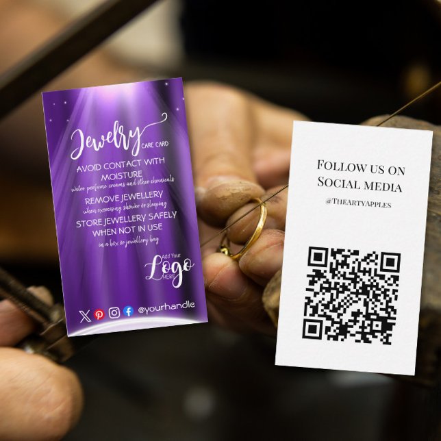 AJOUTER VOTRE LOGO CARTES DE SOINS DE BIJOUX UK (Créateur téléchargé)