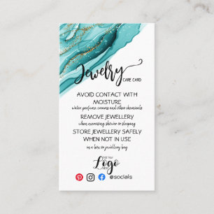 AJOUTER VOTRE LOGO CARTES DE SOINS DE BIJOUX UK