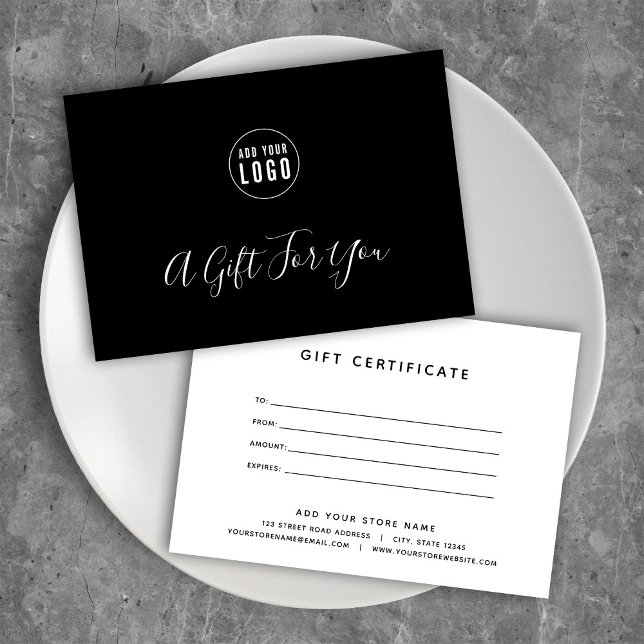 Ajouter votre logo personnalisé certificat cadeau  (Créateur téléchargé)