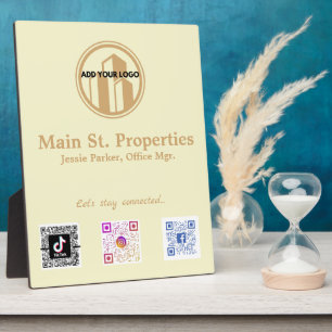 Ajouter votre logo Social Media Scan Codes Plaque