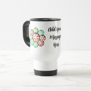 Ajouter Votre Message Coloré Flocon de neige Mug V