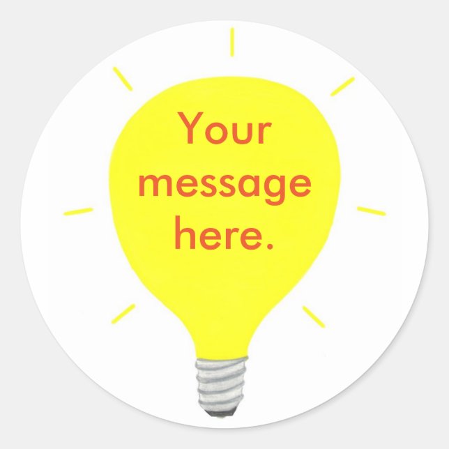 Ajouter Votre Message Ici Stickers Lampe Jaune (Devant)