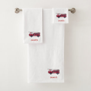 Ajouter votre nom Camion de feu rouge Enfants pers